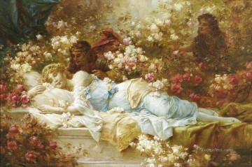 眠れる森の美女 ハンス・ザツカの古典的な花 Oil Paintings